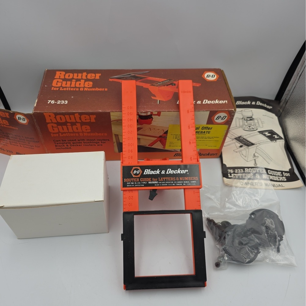 Black & Decker 76-233  Router Jig Guide for Letters & Numbers  w/ 56 Templates
